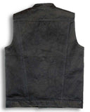 denim motorcycle vest (back view)