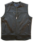 Leather motorcycle vest | MC Vest | motorcycle leather vest | concealed and carry leather vest | black leather vest mens