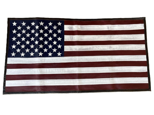 American Leather Flag Wall art Large
