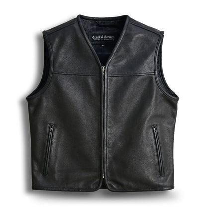 mens motorcycle vest sucka free laying flat natural