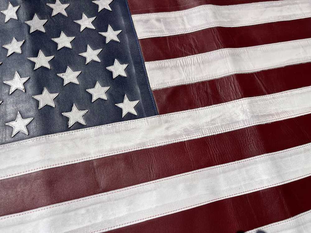 Large Leather American Flag
