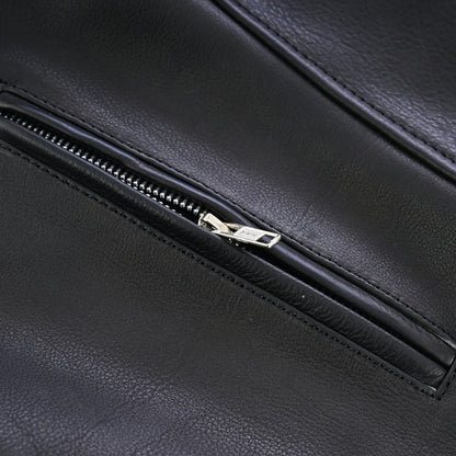 Straight Cut Vest – Zoomed-in look at side zipper and front zipper seam construction