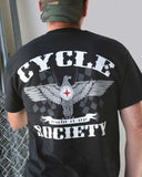 Cycle Society T-shirt (Back View) | Men's Tee shirts | Custom t-shirts