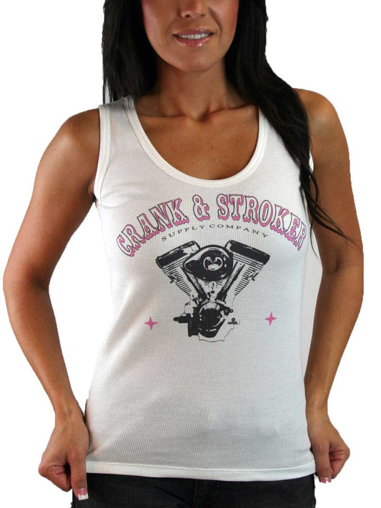 Ladies Vintage Motor Tank Top(front view)