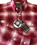 Mens Big Red antimicrobial flannel (closeup view)