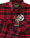 Men's Buffalo flannel shirt (closeup view)