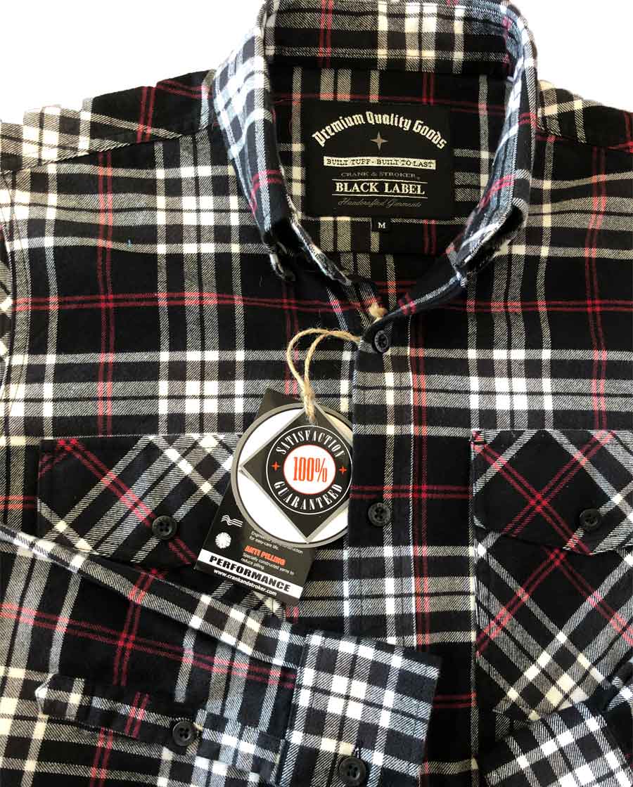Mens Flannel shirt (closeup view)
