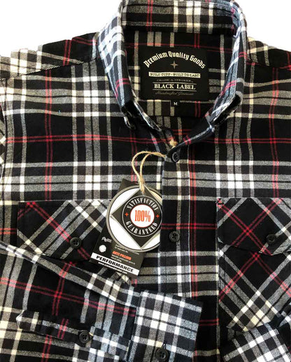 Mens Flannel shirt (closeup view)