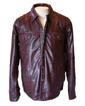 Dark Red Leather Shirt | Men-oxBlood-Leather-Shirt
