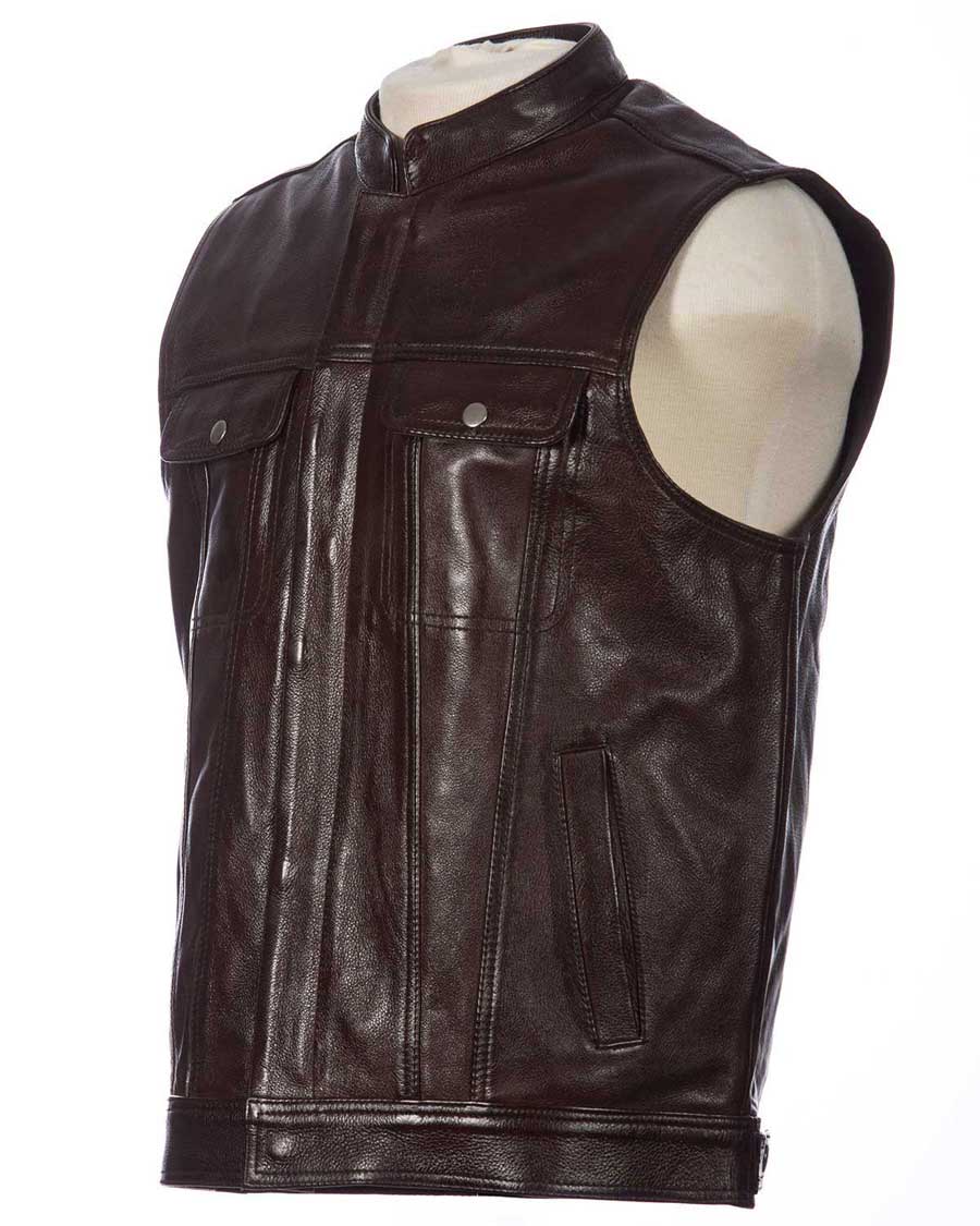 Brown Club MC Vest (Side View)