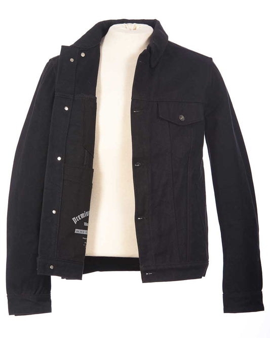 Heavy Black denim jacket (open view)