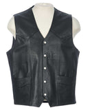 Black western leather vest (Front View)