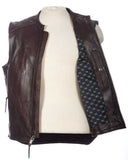 Light brown motorcycle vest (Front Open View)