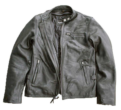 Leather Cafe Jacket (closeup view)