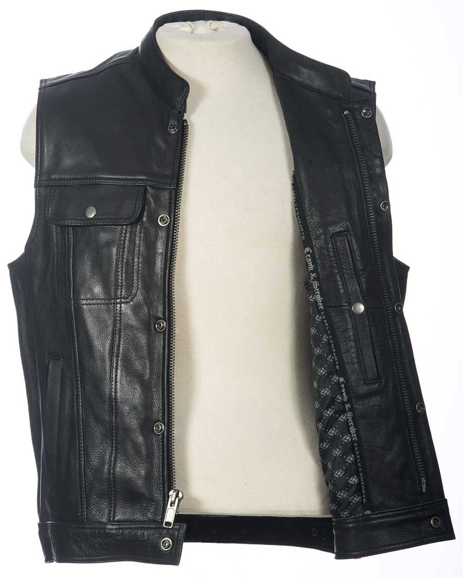 motorcycle club vest (front open)