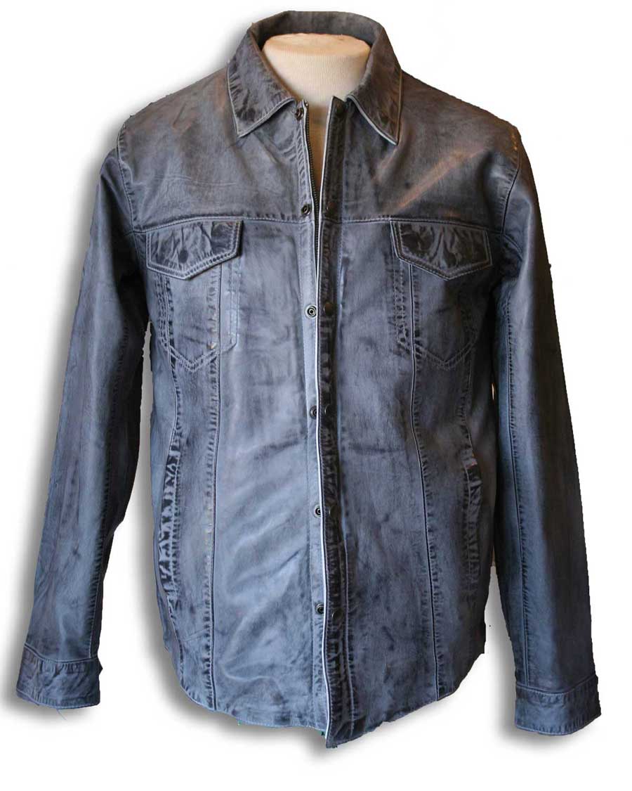 Gray Leather shirt (front view)