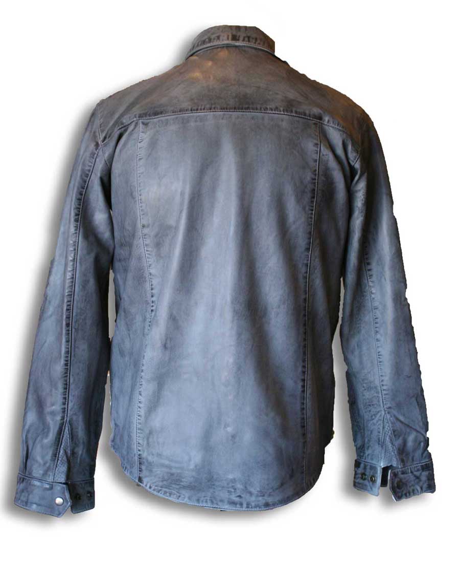 Gray Leather shirt (back view)