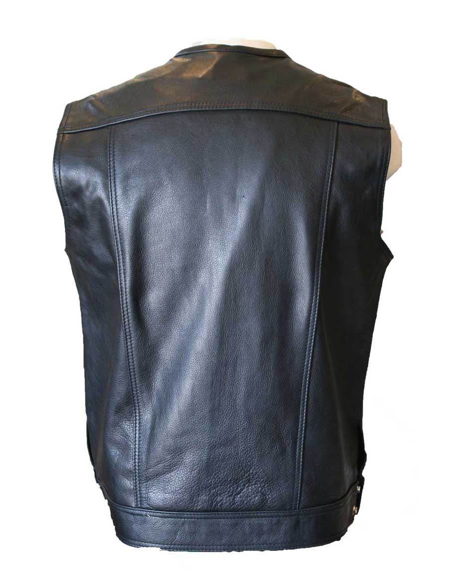 Motorcycle club leather vest (Back view)