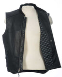 Black leather vest (front open view)