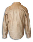 light brown leather shirt (back view)