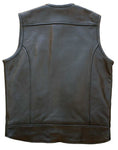 Leather motorcycle vest (Back View)