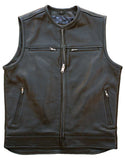 Leather motorcycle vest | MC Vest | motorcycle leather vest | concealed and carry leather vest | black leather vest mens