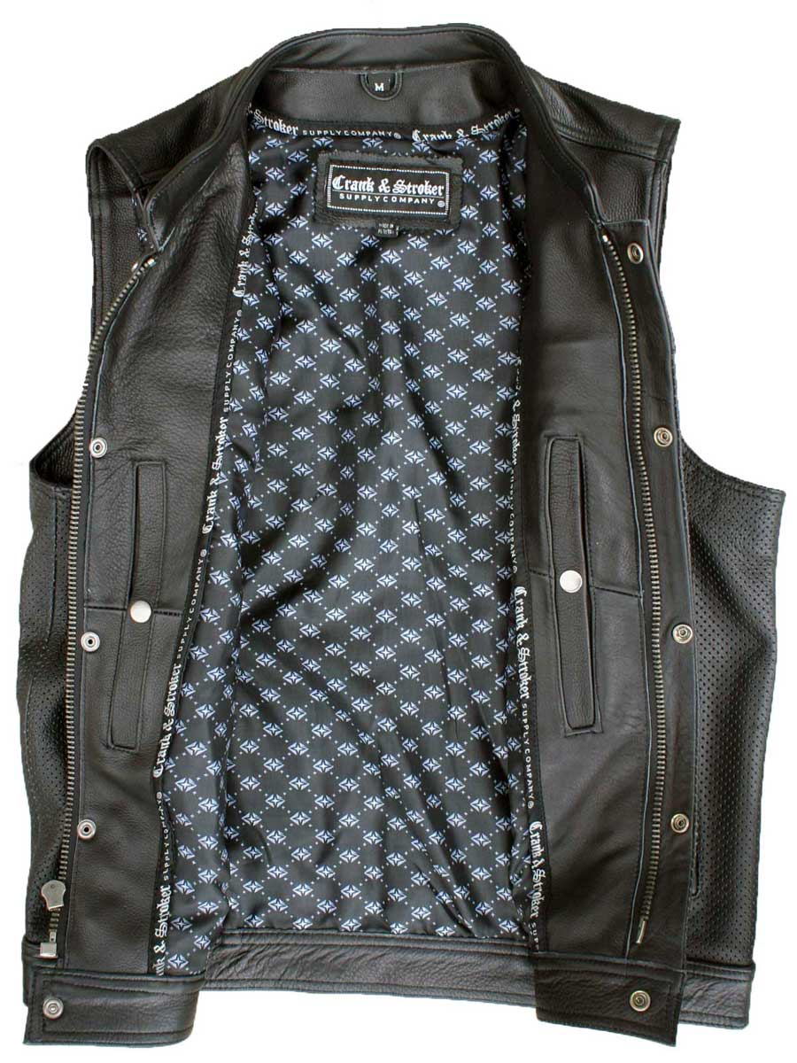 perforated leather vest (Open view)