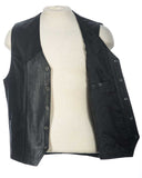 Black western leather vest (Open View)