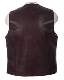 Brown western leather vest (back view)