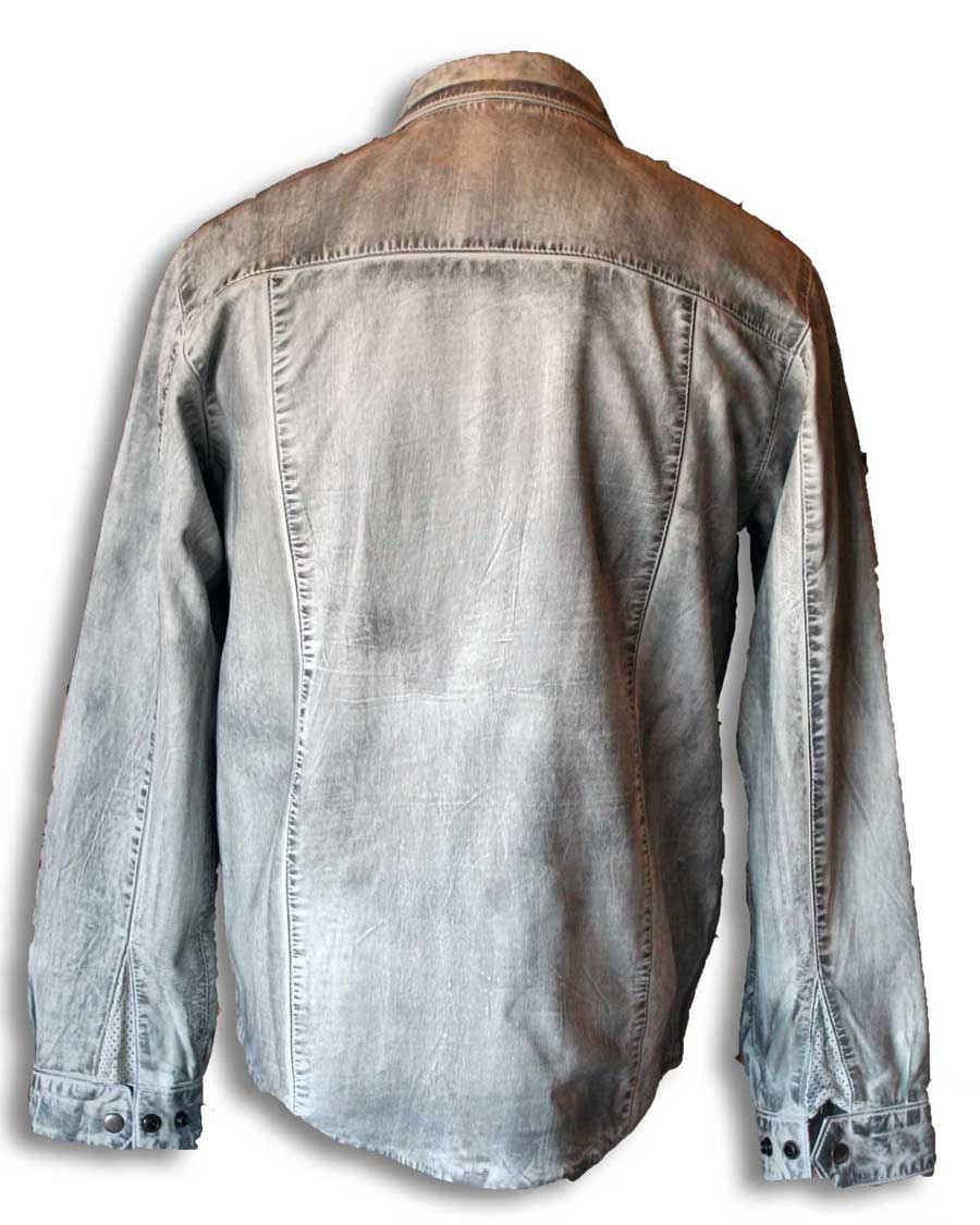 white leather shirt (Back view)